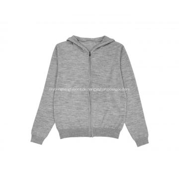 Herren Basic Strick Hoodie mit durchgehendem Reißverschluss